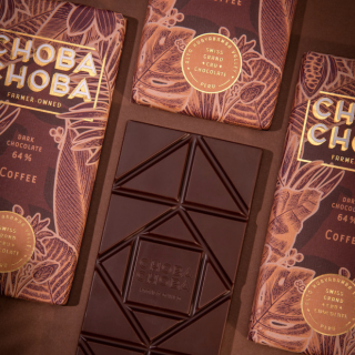 Choba Choba Coffee: Pure Dark Swiss Chocolate with 64% Cacao and Coffee