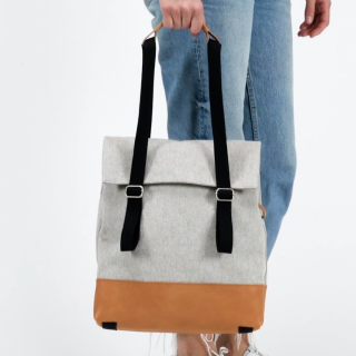 Qwstion - Small Tote Raw Blend Natural Leather