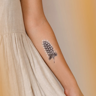 Tattley Temporary Tattoos - Guinea Fowl Feather