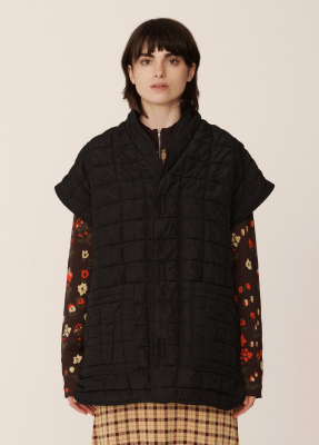 YMC Gust Quilted Gilet Black