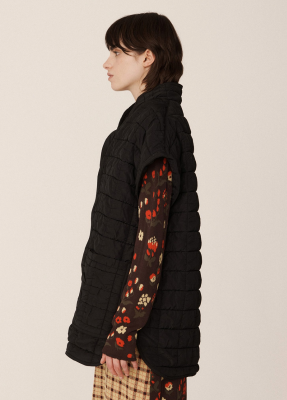 YMC Gust Quilted Gilet Black
