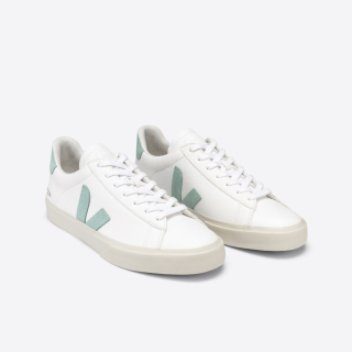 VEJA Campo Chromefree Leather White Matcha Sneakers - Womens