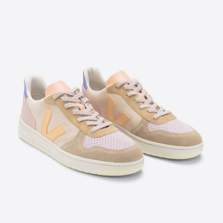 VEJA V-10 Suede Multico Peach Sneakers - Womens