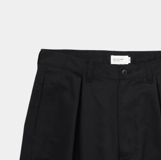 Still by Hand - Box Pleated Trousers - Black Navy