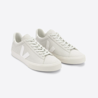VEJA Campo Suede Natural White Sneakers - Womens