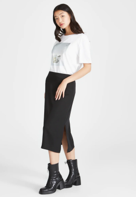 GIVN - Midi Skirt VALENTINA in TENCEL™ REFIBRA™ Lyocell - Black