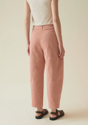 TOAST Flat Front Cotton Twill Trousers - Madder Rose
