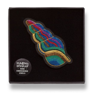 Macon&Lesquoy - Grand Coquillage - Hand Embroidered Brooch 