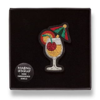 Macon&Lesquoy - Cocktail - Hand Embroidered Brooch 