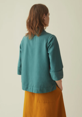 TOAST Cotton Linen Twill Workwear Shirt - Thorn Green