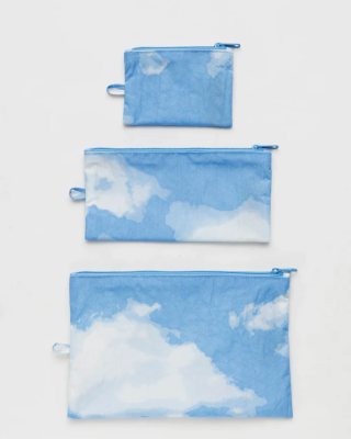 Baggu Flat Pouch Set: Clouds