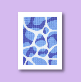 Fukuri - Embroidery Kit Canvas - Aqua
