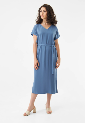 GIVN - PHILINE Relaxed Fit Dress LENZING™ ECOVERO™ - Steel Blue