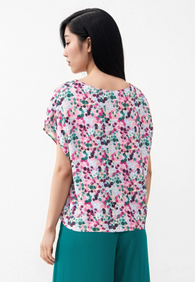 GIVN - RUBY Blouse LENZING™ ECOVERO™ - Green / Violet (Bubbles)