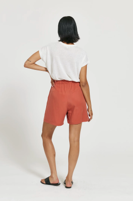 MASKA - Sira Pleated Tencil Shorts - Terracotta