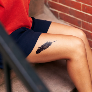 Tattly Temporary Tattoos - Feather Black