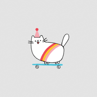 Tattly Temporary Tattoos - Skateboard Kitty 