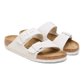 Birkenstock Arizona Soft Footbed Suede Leather Antique White - Womens