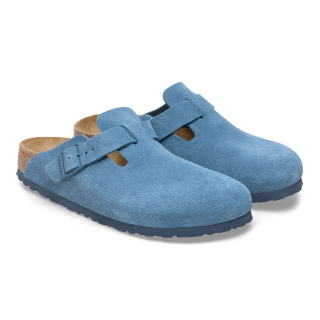 Birkenstock Boston Soft Footbed Suede Leather Elemental Blue - Womens