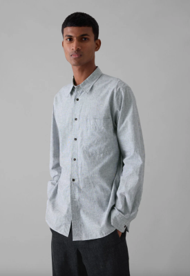 TOAST Chambray Cotton Linen Shirt - Charcoal