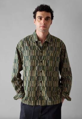 TOAST Block Print Irregular Check Shirt - Golden Sand