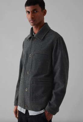 TOAST Melton Wool Blend Chore Jacket - Charcoal