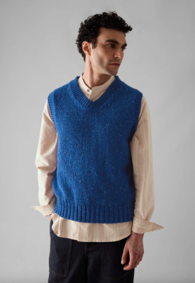 TOAST Donegal Wool Knitted Tank - Neptune Blue