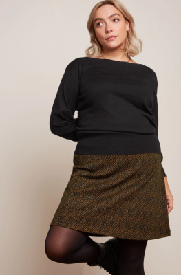 King Louie Border Skirt Ruby Jacquard - Black