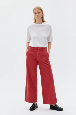 MASKA Aya Wide Leg Corduroy Trousers - Begonia Pink