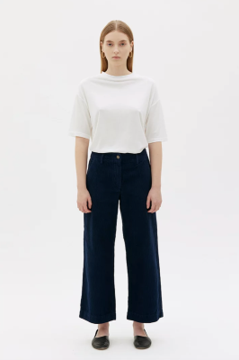 MASKA Lail Barrel Leg Organic Cotton Corduroy Trouser - Royal Blue