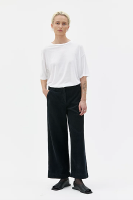 MASKA Lail Barrel Leg Organic Cotton Corduroy Trouser - Ink Blue