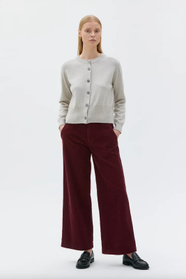 MASKA Malou Fine Knitted Crewneck Cardigan - Sand Melange