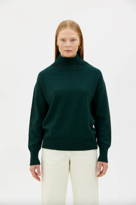 MASKA Nash Wool Cashmere Turtleneck Sweater - Dark Pine Green