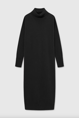 MASKA Kaya Oversized Turtleneck Wool Dress - Black