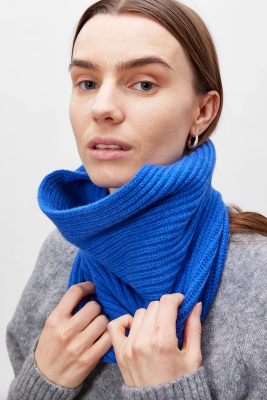 MASKA Cari Ribbed Cashmere Neck Warmer - Blue