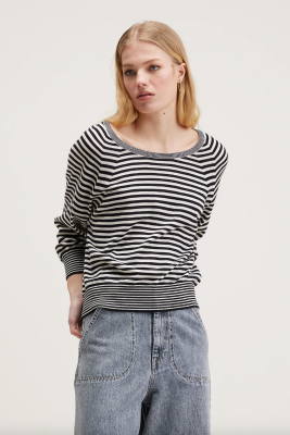 Bellerose ALOTY Wool Sweater - Stripe A Black