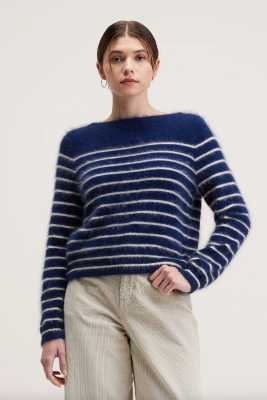 Bellerose DATO Angora-Blend Sweater - Cream/Indigo