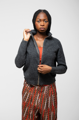 Kitchener Items - Nelina Mockneck Zip Cardigan Antra