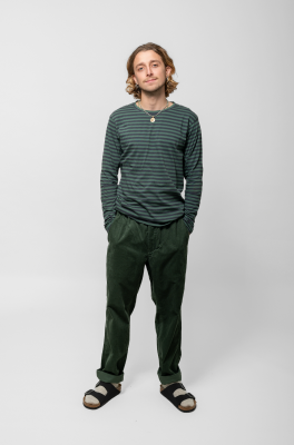 Kitchener Items - Bill Longsleeve Striped Top Jungle Green