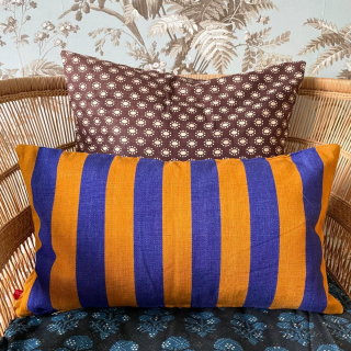 A World of Craft - CARLA Cushion Cover 30x50 Mustard/Indigo
