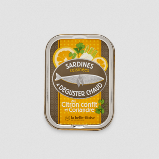 La Belle-Iloise Sardines Cuisinées à Déguster Chaud au Citron Confit et Coriandre