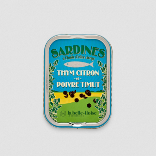 La Belle-Iloise Sardines à l'Huile d'Olive, Thym Citron et Poivre Timut