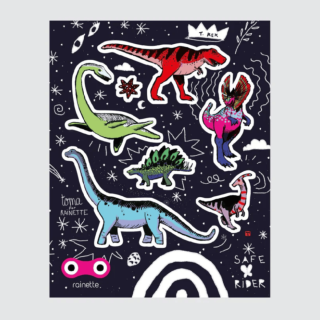 Rainette Reflective Bicycle Stickers "Dinos"