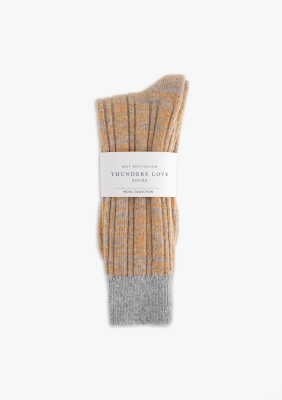 Thunders Love - WOOL COLLECTION Dupled Ribbed Yellow Socks 