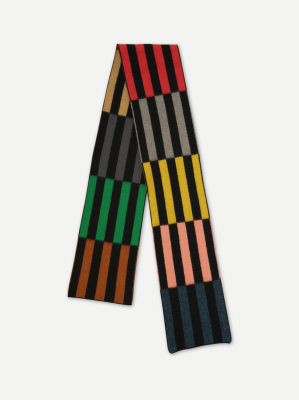 Jo Gordon - Brushed Multicolour Rectangles Scarf 