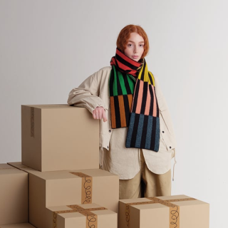 Jo Gordon - Brushed Multicolour Rectangles Scarf 