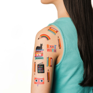 Tattly Temporary Tattoos - Bookworm Sheet