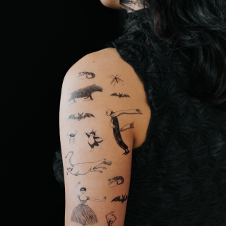 Tattly Temporary Tattoos - Gorey’s Creatures & Figures Sheet 