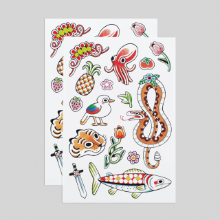 Tattly Temporary Tattoos - Menagerie Flash Sheet 