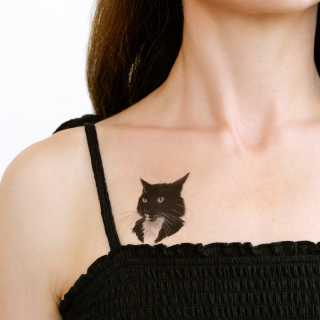Tattly Temporary Tattoos - B/W Fancy Cat